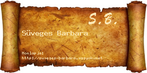 Süveges Barbara névjegykártya